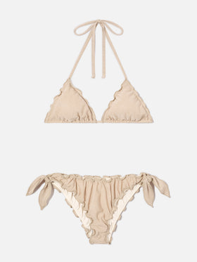 Bikini Sarius triangolo in lurex  oro tinta unita