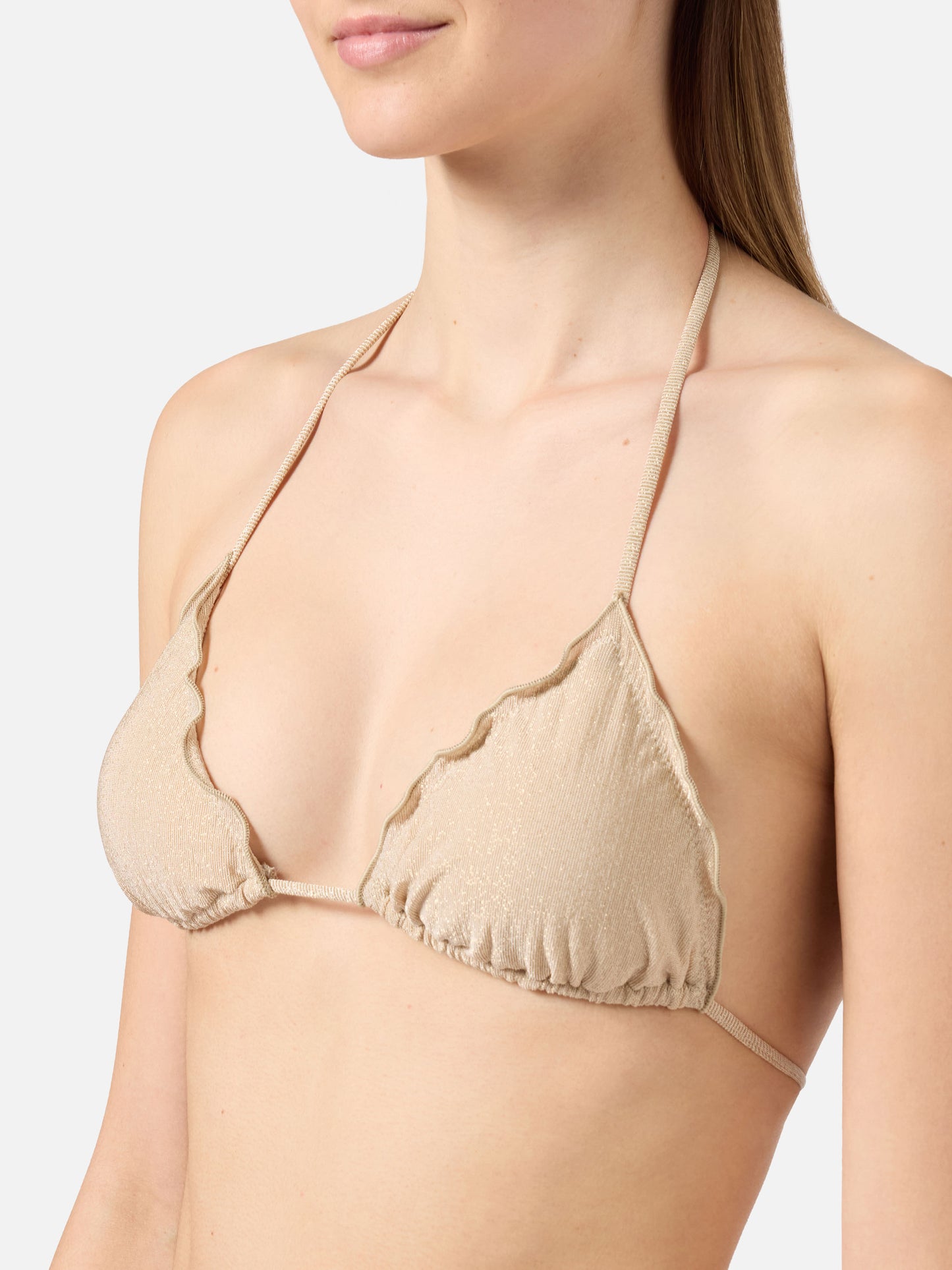 Bikini Sarius triangolo in lurex  oro tinta unita