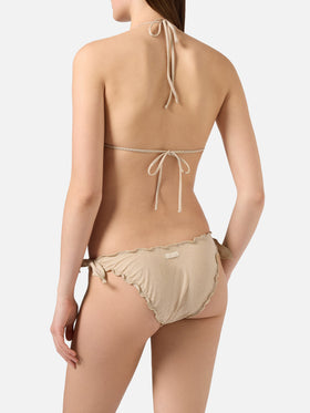 Bikini Sarius triangolo in lurex  oro tinta unita