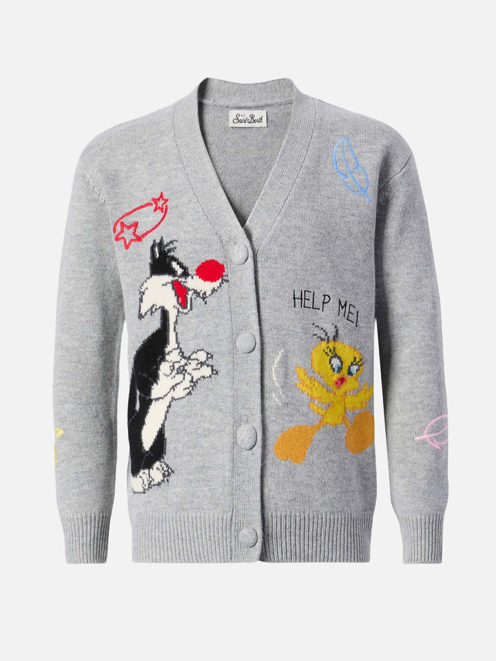 Sasi Donegal-wool blend cardigan with Titti e Silvestro jacquard | WARNER BROS. SPECIAL EDITION