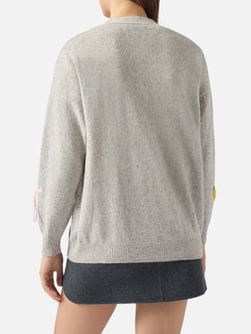 Cardigan Sasi in misto lana donegal con jacquard Titti e Silvestro | WARNER BROS. SPECIAL EDITION