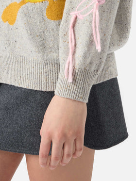 Cardigan Sasi in misto lana donegal con jacquard Titti e Silvestro | WARNER BROS. SPECIAL EDITION