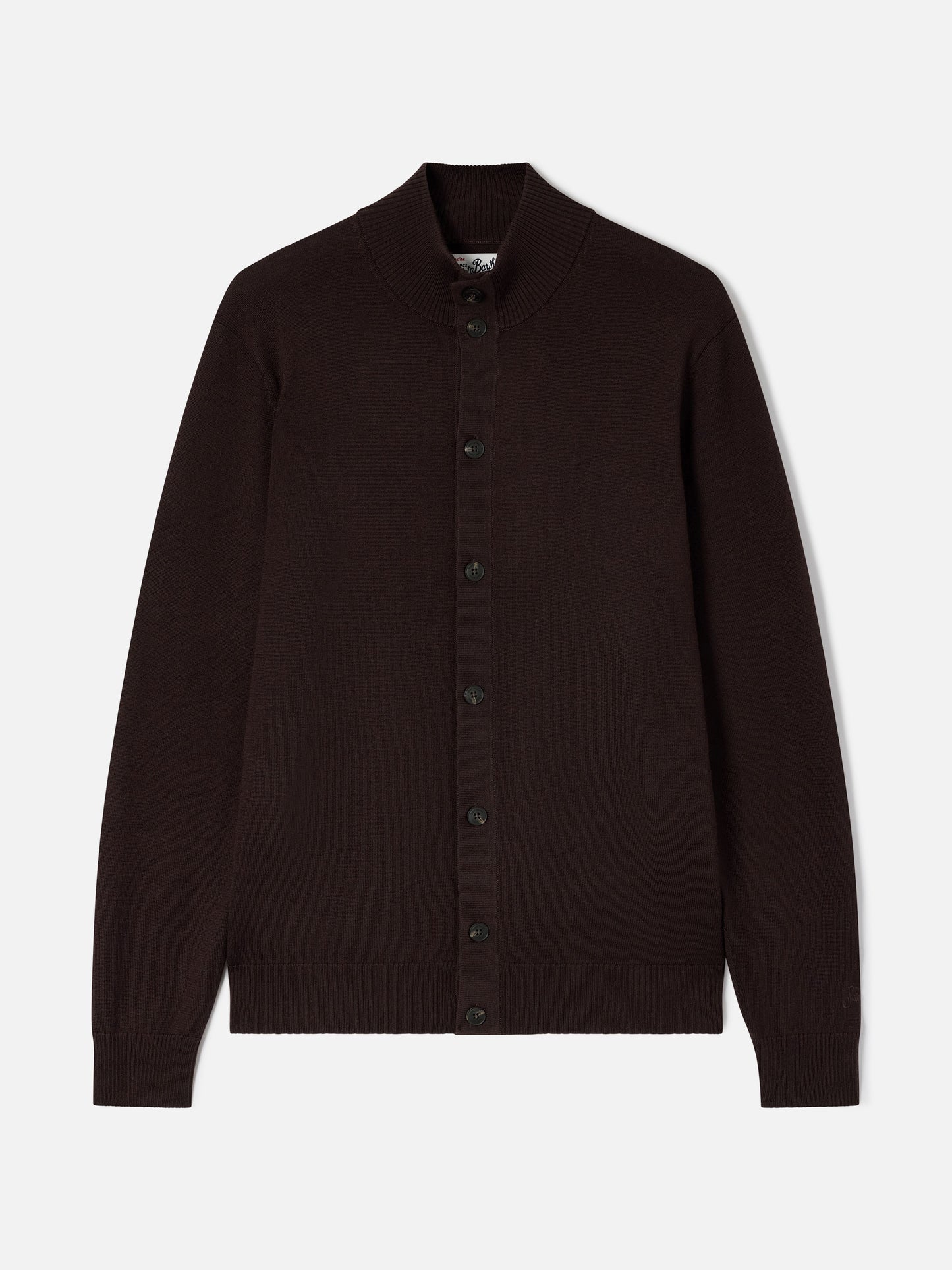 Cárdigan Savile en Merino marrón 
