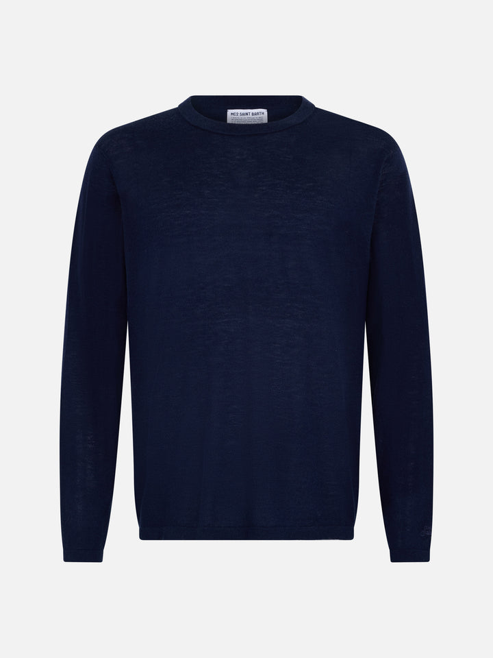 Man navy blue cashmere blend t-shirt Scott - MC2 Saint Barth