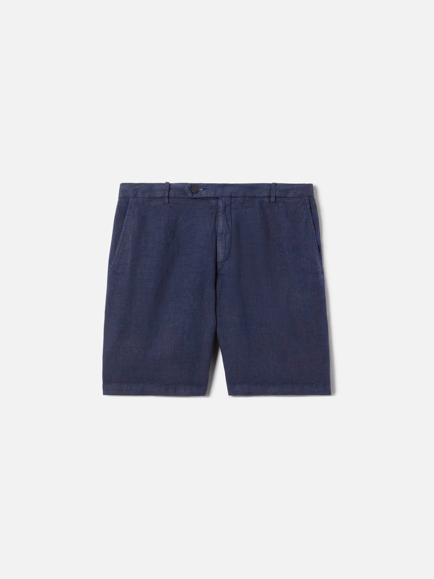 Navy blue Sebastian bermuda shorts in pure linen