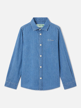 Denim blue Seefeld Jr chambray shirt with Snoopy print | Special edition