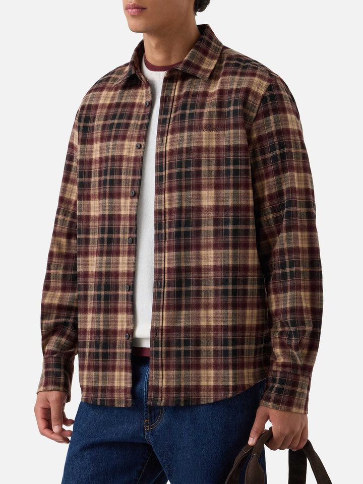 Braunes Seefeld-Flanellhemd mit Après Ski-Stickerei auf der Rückseite Habitué 
