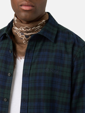 Chemise en flanelle de coton mélangé Green Seefeld avec broderie Bollicine Team 