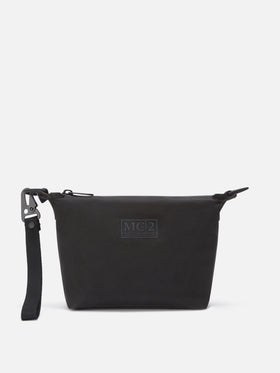 Pochette Seamless nera in tessuto cerato