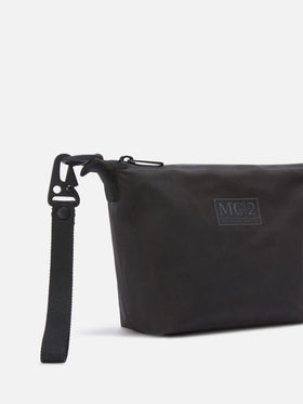 Pochette Seamless nera in tessuto cerato