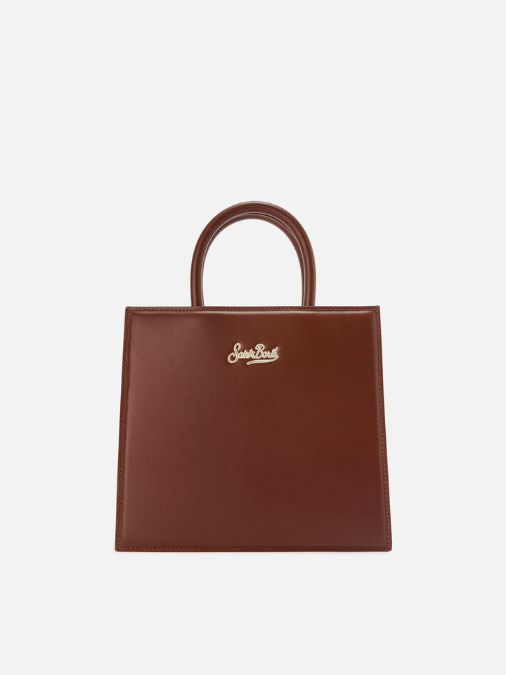 Borsa Shop Bag Midi pelle marrone