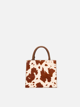 Shop Bag Mini in cavallino con stampa muccata