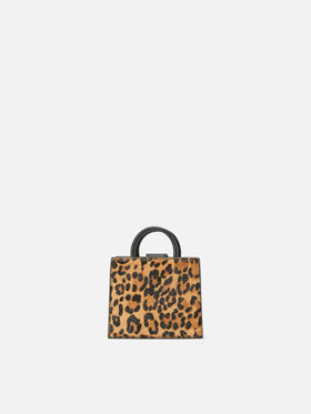 Micro borsa Shop Bag Micro in pelle e cavallino leopardato