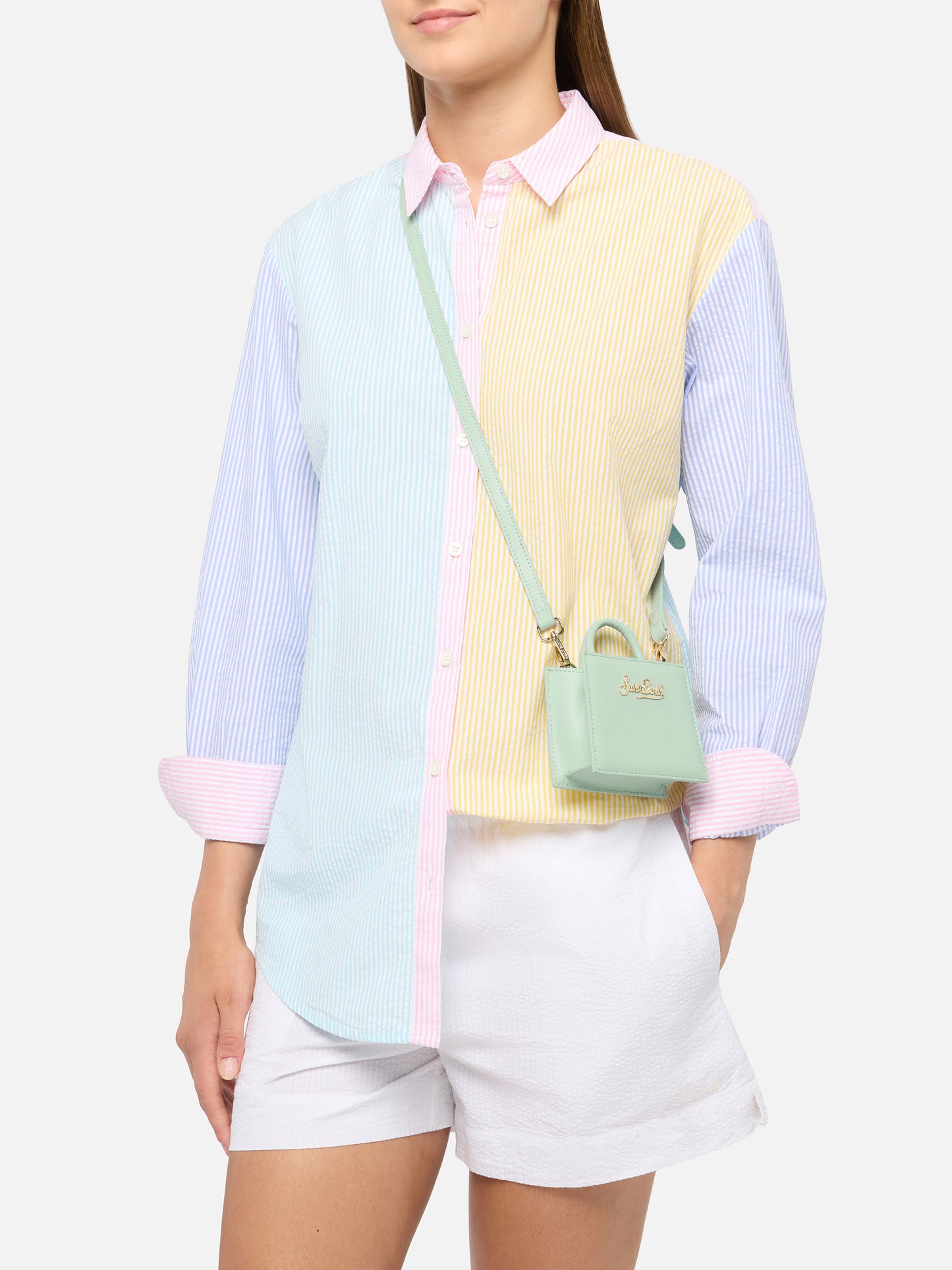 Shop Bag Micro in pelle verde salvia