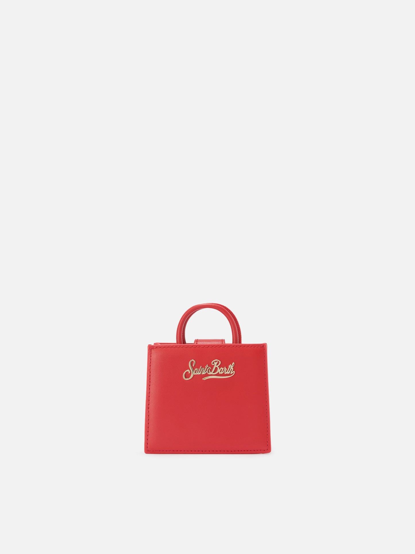 Borsa Shop Bag Micro in pelle rossa