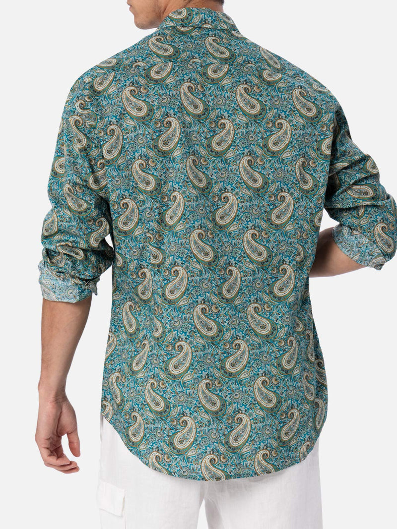 Herren-Musselin-Baumwollhemd Sikelia mit Paisley-Print