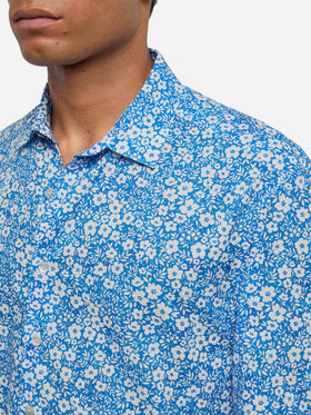 Muslin cotton shirt Sikelia with floral print