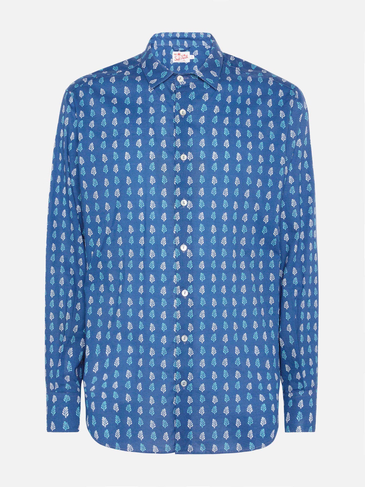Camicia Sikelia in mussola di cotone con stampa batik