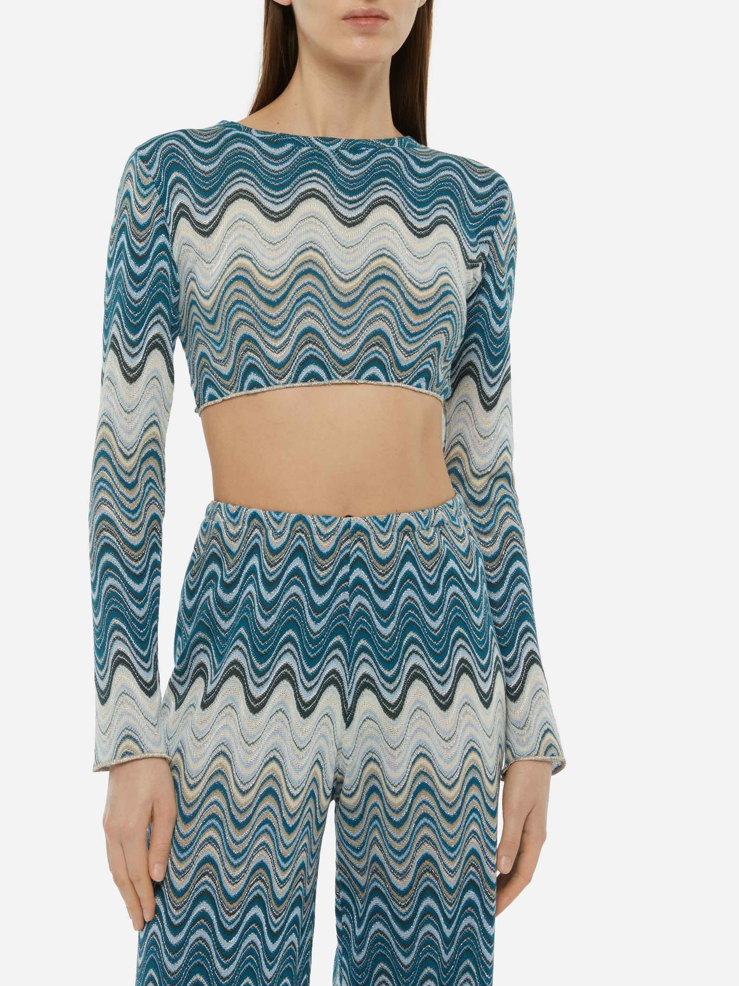 Siviglia t-shirt cropped in maglia raschel