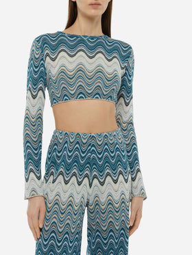 Siviglia t-shirt cropped in maglia raschel