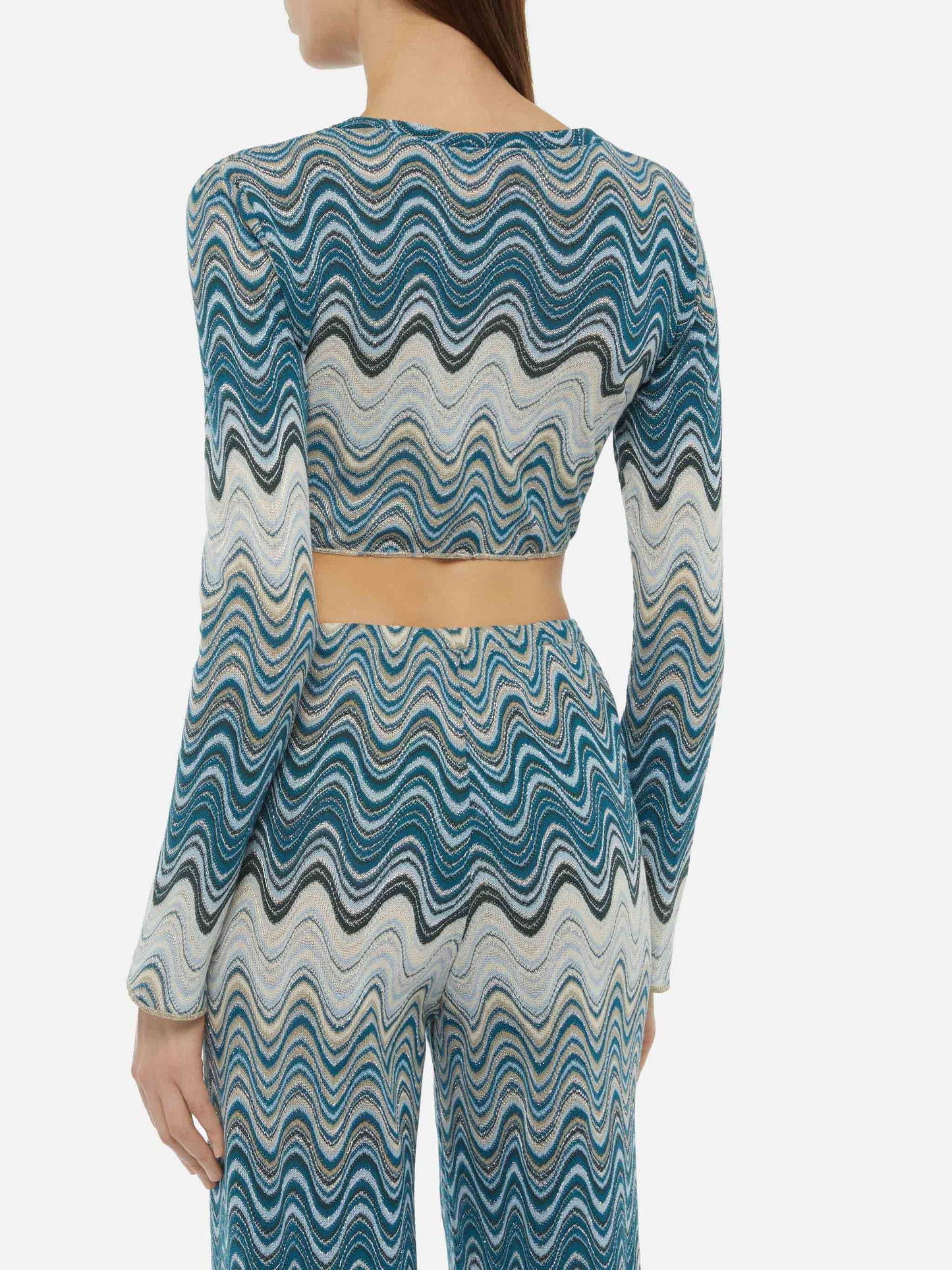 Siviglia t-shirt cropped in maglia raschel
