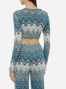 Siviglia t-shirt cropped in maglia raschel