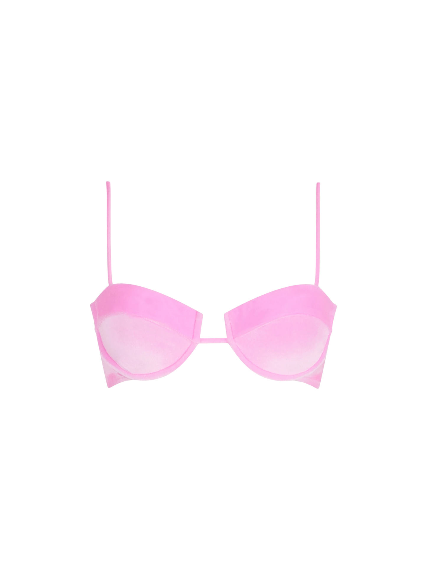 Rosafarbenes Bügel-Bralette-Oberteil „Salina“ aus Chenille