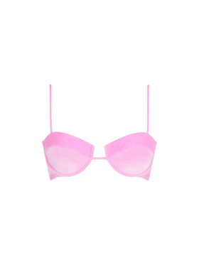 Rosafarbenes Bügel-Bralette-Oberteil „Salina“ aus Chenille