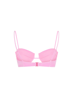 Rosafarbenes Bügel-Bralette-Oberteil „Salina“ aus Chenille