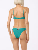 Woman teal lurex underwired bralette bikini Salina Lido