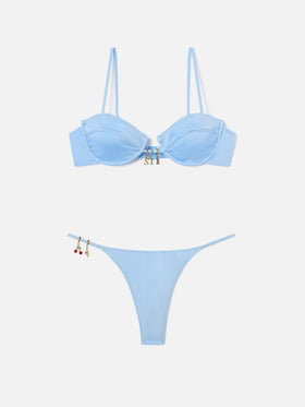 Salina Jodene Bikini in Hellblau mit glänzendem Finish 