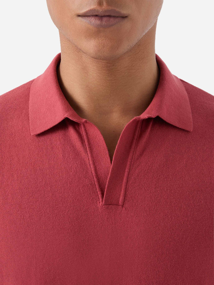 Sloan brick red polo in premium high-twist cotton