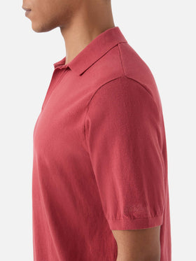 Sloan solid brick red polo in premium high-twist cotton