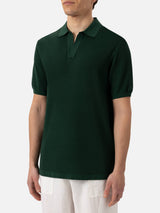 Polo Sloan in maglia a rete verde