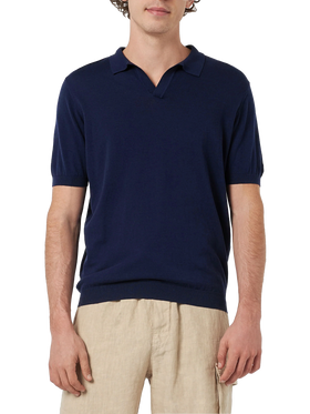 Polo Sloan senza bottoni in maglia blu navy