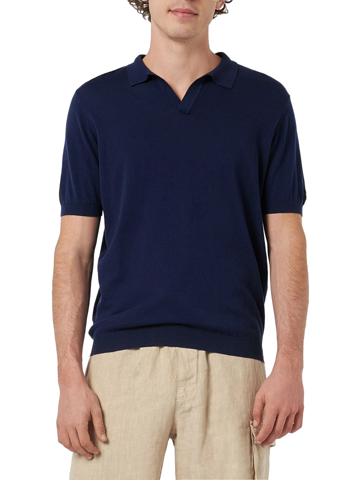 Marineblaues Strick-Poloshirt für Herren von Sloan