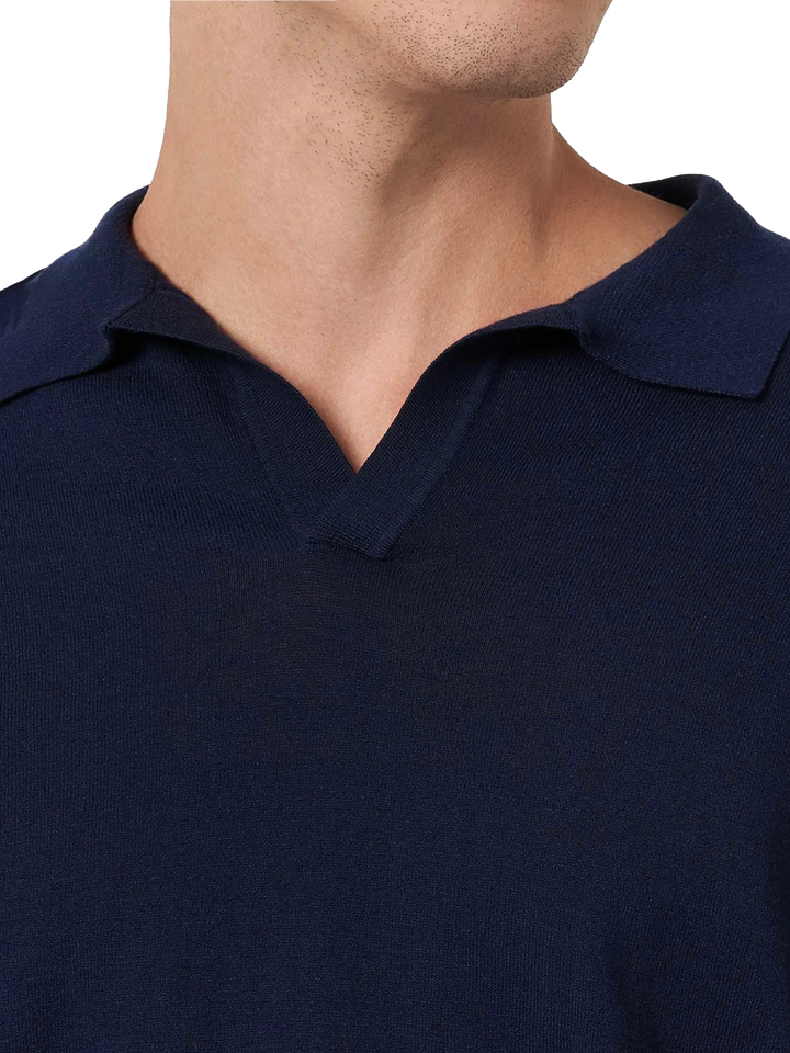 Marineblaues Strick-Poloshirt für Herren von Sloan