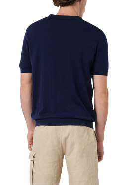 Polo Sloan senza bottoni in maglia blu navy