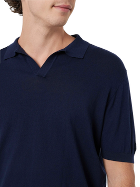 Polo Sloan senza bottoni in maglia blu navy