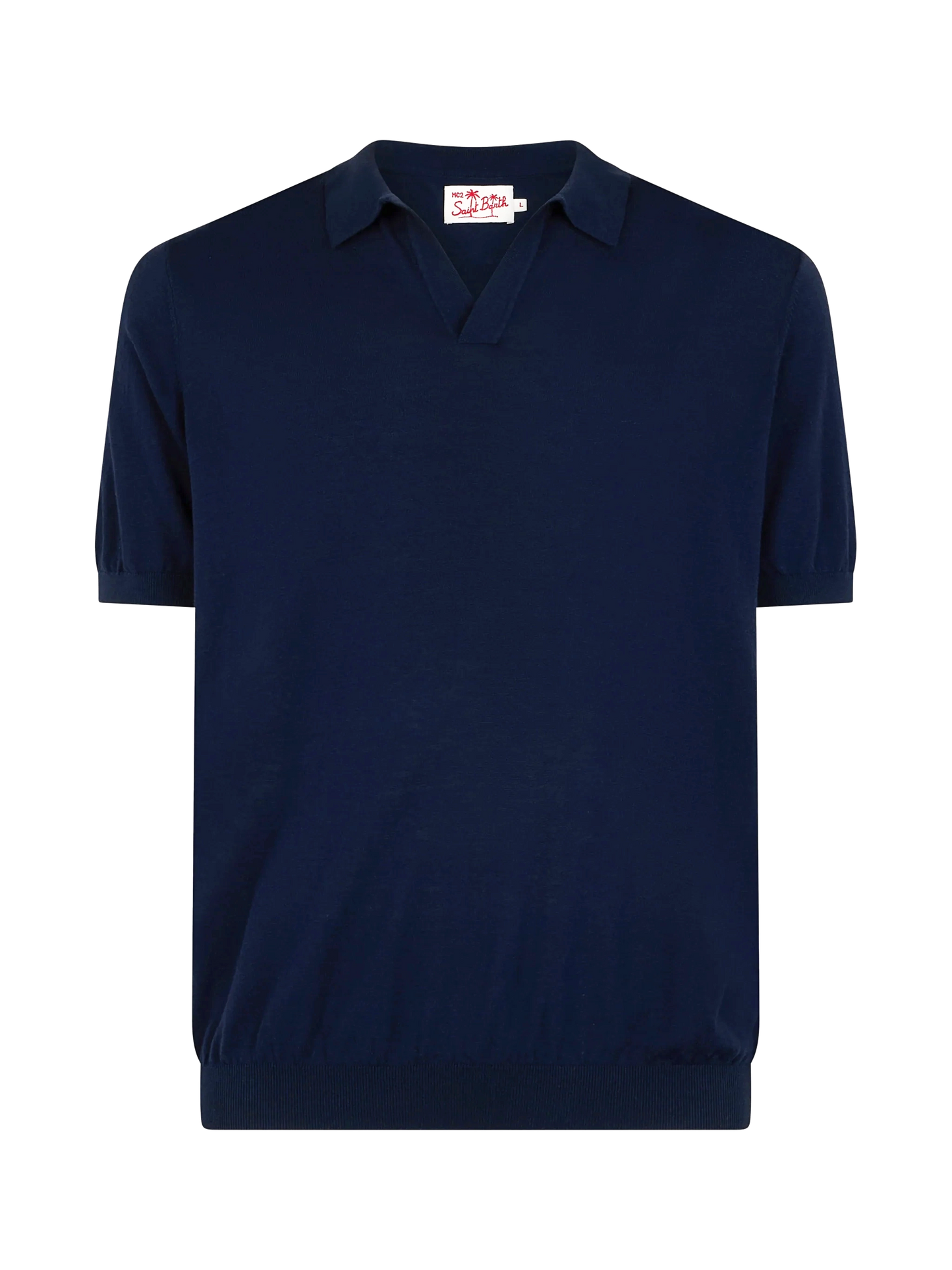 Polo Sloan senza bottoni in maglia blu navy
