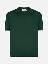 Polo da uomo in maglia verde inglese Sloan