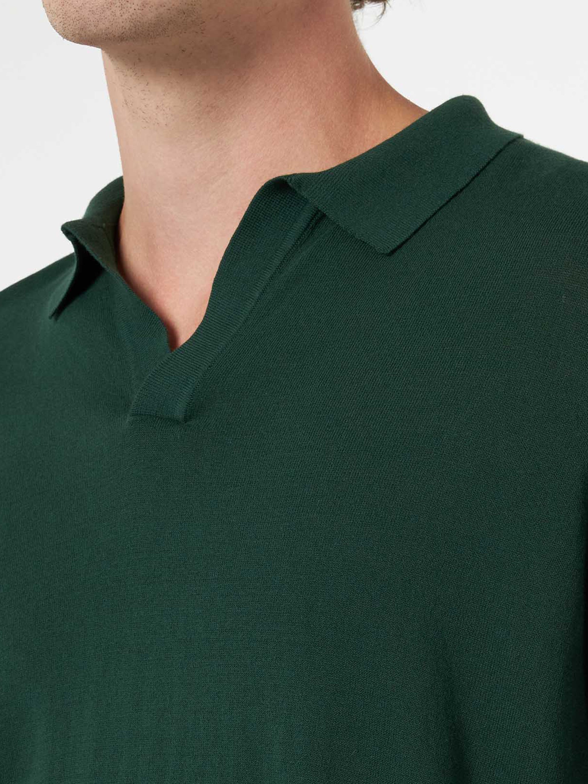 British green buttonless knitted polo shirt Sloan - MC2 Saint Barth