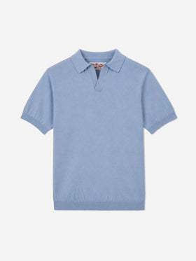 Light blue Sloan Jr knitted polo shirt