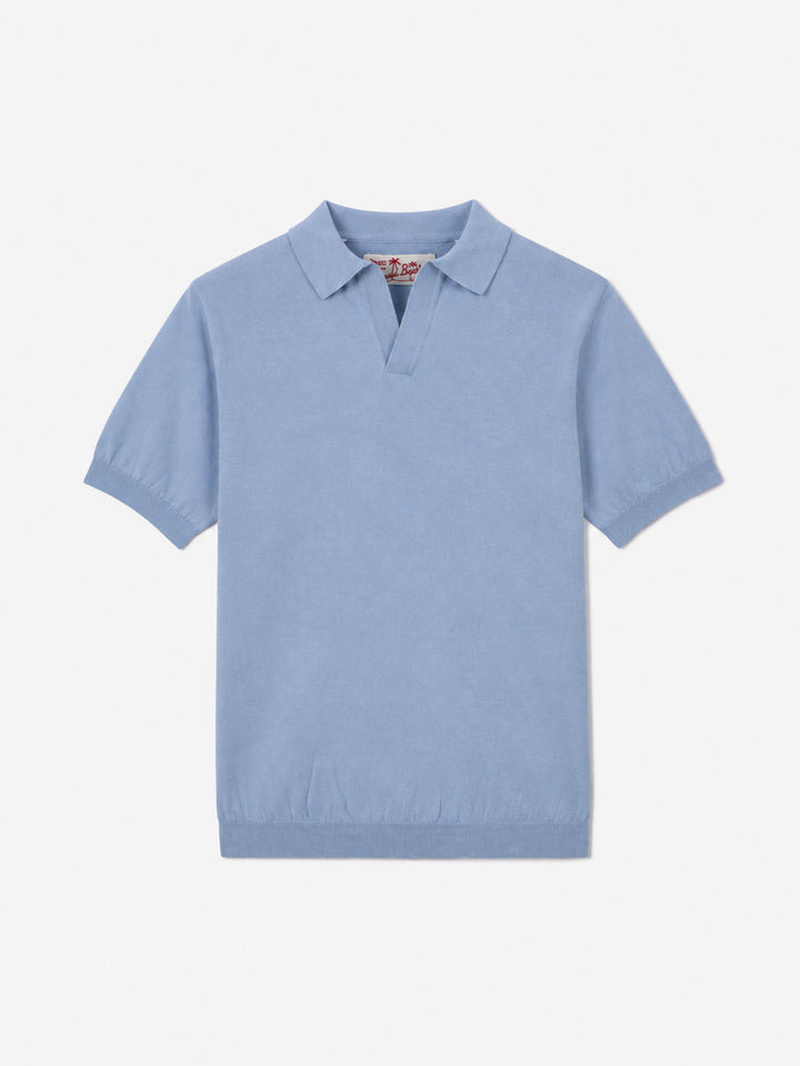 Light blue Sloan Jr knitted polo shirt