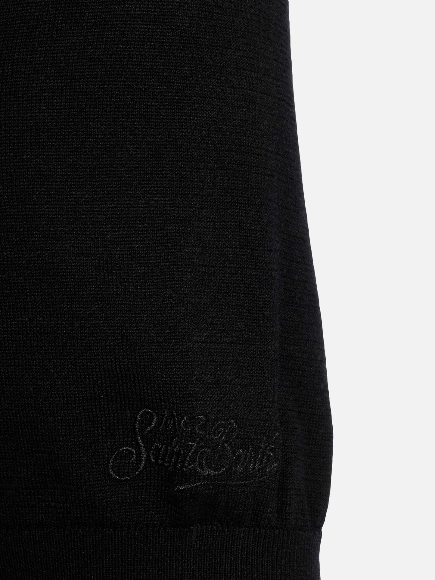 Polo Sloan in maglia seta e cotone nero