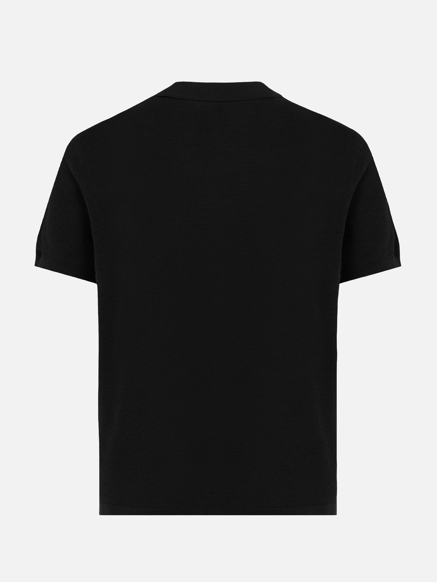 Polo Sloan in maglia seta e cotone nero