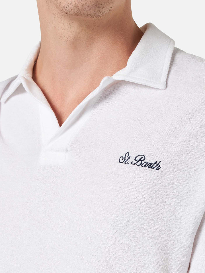 Weißes Herren-Terry-Poloshirt Jeremy
