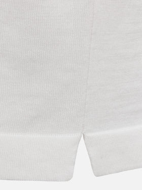Polo Sloan in maglia di seta e cotone bianca