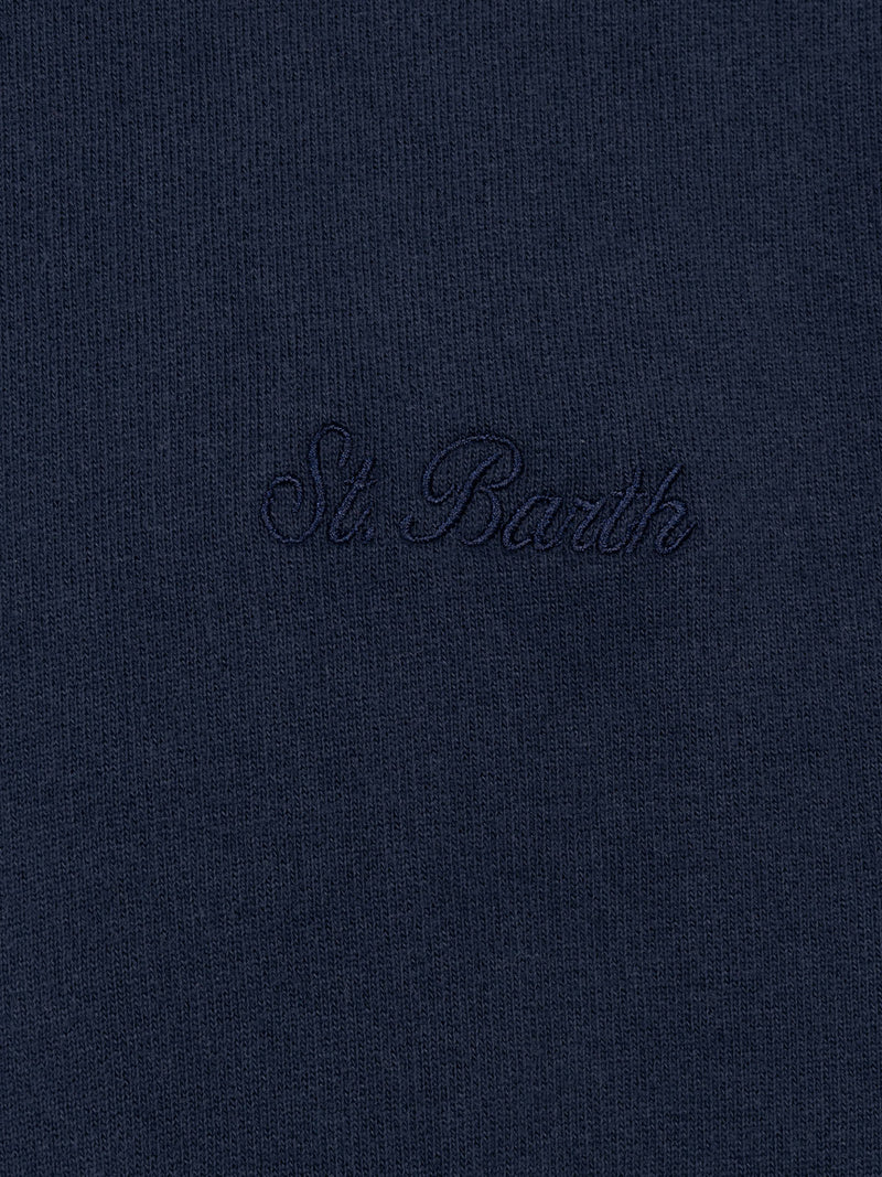 Man navy blue sweastshirt with St. Barth embroidery