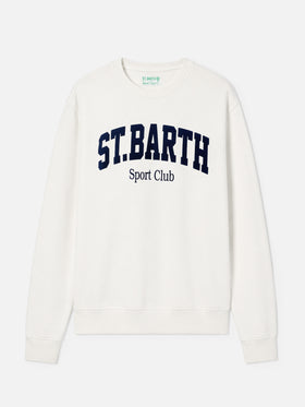 Sudadera Soho de algodón en blanco con estampado flock St. Barth Sport Club 